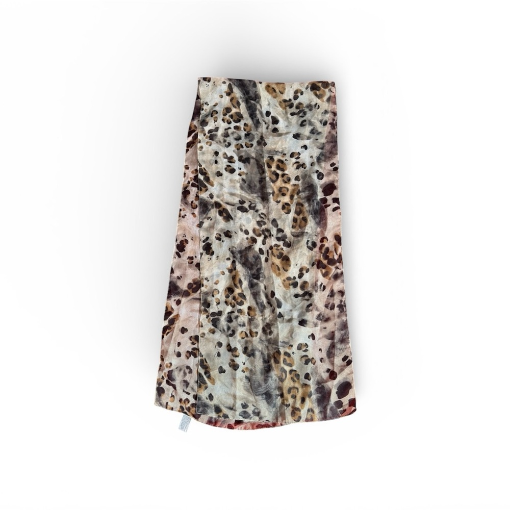 Leopard Print Women's Scarf 13 by 63 inches. Made in Italy